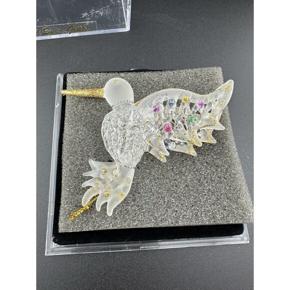 Vintage Hand Spun Glass Hummingbird Ornament 3.5" Original Box - Picture 3 of 9